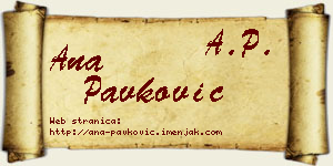 Ana Pavković vizit kartica